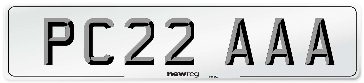PC22 AAA Number Plate from New Reg
